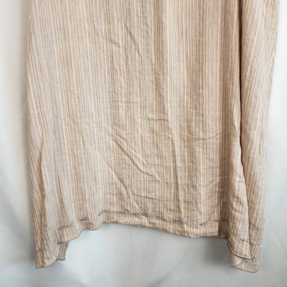 Johnny Was Workshop Embroidered Cotton Linen Tunic Bohemian Floral Stripe Sz Med - Picture 9 of 16